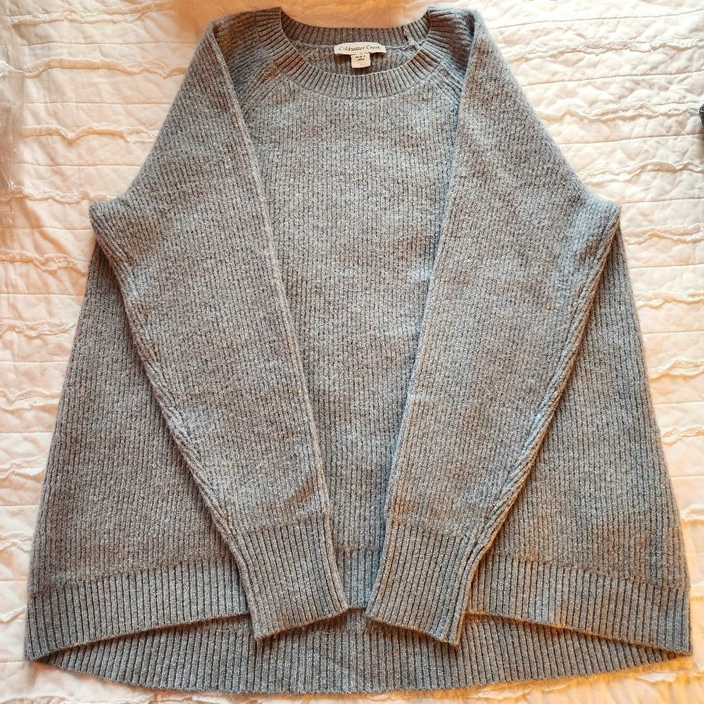 Coldwater Creek bulky light blue/grey sweater, size L